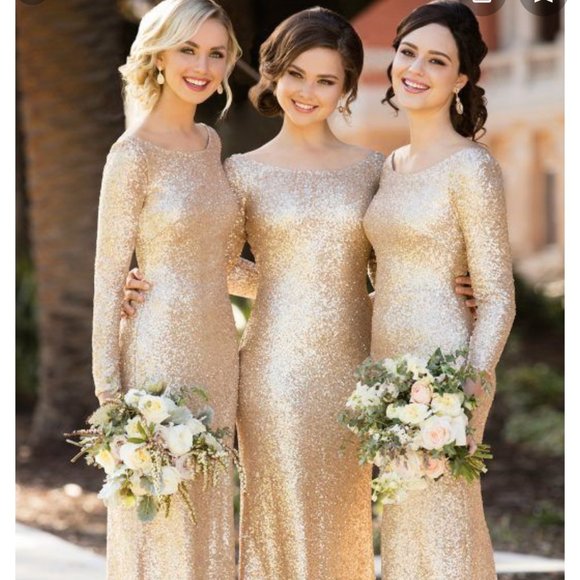 Sorella Vita Gold Sequin Elegant dress Style 8848 - Picture 1 of 3